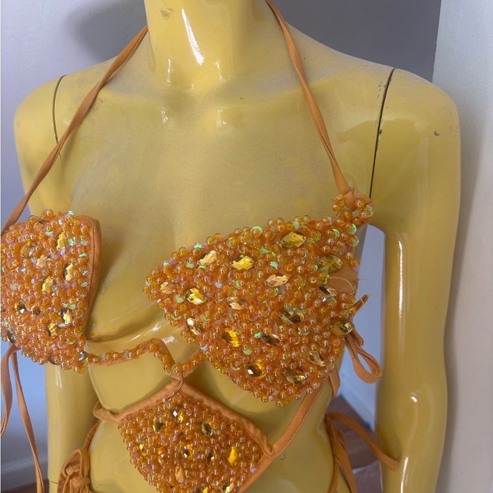 OLIVIA LONDON ✨ Hand Beaded Sparkling Monokini Set